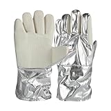 Kleine Ofenhandschuhe, weiches Futter, multifunktionale Schutzhandschuhe, Topflappen für Küche, Smoker, Gusseisen, Feuer, Aluminiumfolie, 300 Grad, schwer entflammbar, Hochtemperaturhandschuhe