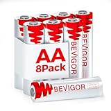 BEVIGOR AA-Lithium-Batterien 8 Stück, 3000mAh 1.5V High Capacity Dual A Lithium-Batterien, Nicht wiederaufladbare AA-Batterien, geeignet für eine Vielzahl von Haushaltsgeräten, Sicherheitsausrüstung