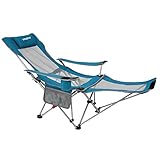 #WEJOY 2-in-1 Campingstuhl Klappbarer Liege Faltbarer Strandstuhl mit Verstellbarer Rückenlehne & Fußstütze