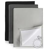 WUSJCOF 3 Stück Silberputztuchs, Silberputztuch für Schmuck, Silberputztuch für Besteck, Wiederverwendbar Silberschmuck Reinigungstuch, Silber-Poliertuch Für Silber, Gold, Kupfer, Sterling