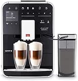 Melitta Caffeo Barista TS Smart F850-102, Kaffeevollautomat mit Milchbehälter, Smartphone-Steuerung mit Connect App, One Touch Funktion, Schwarz