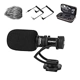 COMICA VM10II Shotgun Microphone for Vlogging - Plug & Play Cardioid Condenser Mic with 3.5mm Jack, Wind Muff, Compact for DSLR (Canon/Nikon/Sony), Smartphones, Recording