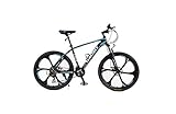 Wmmner Mountainbike Unisex Hardtail Mountainbike 24/27/30 Geschwindigkeiten 26 Zoll 6-Speichen-Räder Aluminiumrahmen Fahrrad Mit Scheibenbremsen Und Federgabel, Blau, 30 Geschwindigkeiten