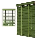 Holzjalousien aus Massivholz, Fensterblenden für Schlafzimmer und Büro, 5 cm Lamellen, 150 x 213 cm, langlebig und stilvoll, horizontale Jalousien