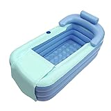 Faltbare Badewanne für Erwachsene, 160 * 84 * 64cm Blaue Freistehende Aufblasbare Badewanne für Duschen im Freien, Kann als Dusche Heißes Bad Eisbad