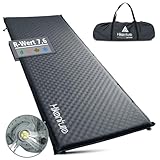 HIKENTURE Isomatte Selbstaufblasend, 5CM Dicke Camping Matratze aus Schaumstoff, Selbstaufblasbare Luftmatratze, Bequeme Schlafmatte für Camping, Outdoor, Wandern, Reisen, Zelt (Dunkelgrau-A3)