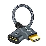 Twozoh HDMI Stecker auf Mini HDMI Buchse, Adapterkabel, Stecker HDMI auf Mini HDMI Buchse, Adapter (A Typ auf C Typ), 3D/4K, 1080p, HDMI 2.0 (20cm)