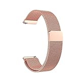 Artemisia Schnellfreisetzungsmagnetgurt kompatibel mit gal-Achse Watch3/Active2/Gear S3 Milanes Metal 18/22/20/24mm Uhrenband (Color : Rose Gold, Size : 18mm)