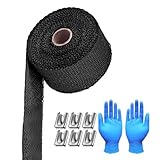 Auspuff Umwicklungsband – 10 Meter Hitzeschutzband Für Schalldämpfer Und Abgasrohre, Hochtemperaturbeständiges Isolierband | Ideal Für Motorrad Auto LKW Turbinen Kraftfahrzeuge Werkstatt Tuning Wärmea
