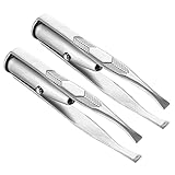 1/2 Stücke Pinzette mit Leichter LED Haarentfernung Beleuchtete Pinzette Make Up Pinzette mit Licht, Präzisions Augenbrauen Haarentfernung Pinzette Edelstahl Pinzette