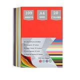 100 Blatt Tonpapier A4 Bunt, Buntes Papier A4 Bastelpapier -120g/m² 20 Farben, Farben Papier Buntpapierset für Diy Origami und Bastelprojekte