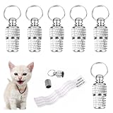 Adressanhänger für Katze und Hunde 6 Stück Halsbandanhänger mit Adressetiketten Adresskapsel Hundemarken