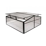 GRINDI IN THE GARDEN - Frühbeet Mini Gewächshaus Pflanzenhaus - Aluminium & Polycarbonat, 100x100x48, schwarz - für Garten, Balkon und Terrasse, Winterfest, Stabil & Einfach zu Montieren - MAGNOLIA IV
