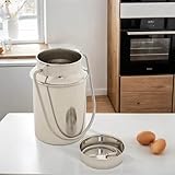 Milchkanne Edelstahl 5l - Milchkrug - für Kaffee Milch Soßen - 25,5cm hoch - Milchkanne mit Deckel - Bügel Transportbehälter - Milchkanne Deko - Kaffeekanne - Weinbehälter