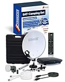 SCHWAIGER SAT-Camping Set I Satellitenanlage Komplettset I 35cm Stahl Offset Antenne, Single LNB, Full HD Receiver, 10m Koaxialkabel, Transportkoffer & Montagematerial I Mobile SAT-Anlage