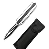 LWDZQ Scharfer Einhandmesser mit Gürtelclip, Outdoor Messer für Camping Angeln (Schwarz)