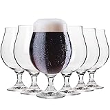 Krosno Dunkel Stout Biergläser 0,5 liter | Set von 6 | 500 ML | Elite Kollektion | Perfekt für Zuhause und Partys | Spülmaschinenfest