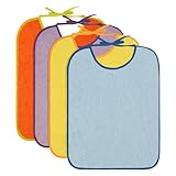 HOTUT Baby Lätzchen, 4 Stück Babylätzchen aus Baumwolle, Frottee Lätzchen, Wasserdicht Kleinkind Fütterlätzchen, Sabberlätzchen für Baby Jungen und Mädchen Kleinkinder-Schmutzabweisender Stil