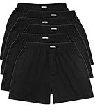 YESWEL 6er Pack Boxershorts Herren, Atmungsaktive Baumwolle Unterhosen Männer, Lockere Retroshorts(Schwarz,XXL)