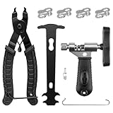 JONMONSM Kettennieter Fahrrad, Kettenzange, Kettenschloss Zange und 4 Paar Fahrradketten Nieten Fahrradkette Reparatur Set für 6-12 Fach Fahrradkette Werkzeug