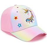 Einhorn Mädchen Baseballkappe Verstellbarer Basecap Kinder Snapback Trucker Cap Baumwolle Cappy Mädchen Mütze Sonnenhut für Reisen Schule Outdoor Sportarten