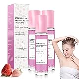 Erdbeer-Vanille After-Shave-Öl mit Hyaluron & Peptiden, Natürliches After-Shave-Öl, feuchtigkeitsspendend & hautberuhigend, für Männer/Frauen, 10ml (3)