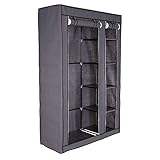 dibea Stoffschrank Kleiderschrank Faltschrank 175x110x45 cm Grau