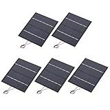 QUARKZMAN 5 Stück 6V 1.68W 280mA Mini Solarpanels Kleine Polykristalline Solarzellen Mit 2 Kabeln Für DIY Elektrospielzeug Materialien Ladegerät 110mm x 92mm