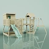 OutdoorToys Spielturm Lene aus Holz in Grün Babyschaukel