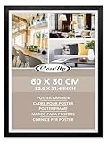Close Up Bilderrahmen, Posterrahmen | Frame | 60 x 80cm, Schwarz | Black - für großformatige Poster, PVC Scheibe