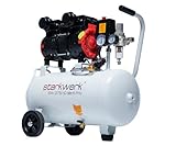 Starkwerk Flüsterkompressor Kompressor Druckluftkompressor Silent 69 dB SW 375/10 Pro 1100 Watt 10 Bar 24 Liter Kessel inklusive Druckminderer und Wasserabscheider