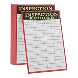 TOGEVAL 20 Blatt Inspektionsprotokollkarte aus Papier Versand und Bestandskontrolle Sicherheitsprüfetiketten für Lager und Gerätewartung