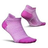 Feetures Plantarfasziitis-Entlastungssocke, leicht, gepolstert, keine sichtbare Lasche, gezielte Kompressionssocken für Damen und Herren, vivid violett, Large