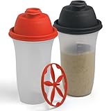 Signoraware Shaker-Flaschen aus Kunststoff, 500 ml, für Mahlzeiten, -Shakes & Smoothies, Getränke, zum Mischen von Salat Dressing & Saucen, Margarita, mehr, 2 Stück