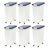 Iris USA Luftdichter Aufbewahrungsbehälter für Hundefutter, bis zu 17,2 kg, befestigbare Räder, für Hunde, Katzen, Vögel und andere Tierfutter, Frischhaltedose, einfache Mobilität, BPA-frei