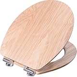 WC-Sitz - Hochwertiges Echtholz - Eiche - Absenkautomatik - Komfortables Sitzgefühl - Edle Holz-Optik passt in jedes Badezimmer