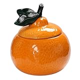 POPETPOP Orange Teedose Kanister Bonbongläser Mit Deckel Großes Bonbonglas Zuckerschüssel Zuckerdose Vorratsdosen Süßwarengläser Süßigkeitenglas Keramik