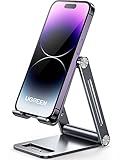 UGREEN Handy Ständer Verstellbar Aluminium Handyständer für Tisch Handyhalterung Handyhalter Schreibtisch kompatibel mit iPhone 16 15 14 13 Pro Max, Galaxy S23 Ultra S23+, Huawei bis 7,9 Zoll (Grau)