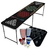 MYBEERPONG® Bier-Pong Tisch “Multigame“ | mit UV-Schutz + inkl. 100 teiliges Bierpong Becher Set & Tischtennisbälle | 5 Partyspiele mit Zubehör kombiniert