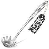 Zulay Kitchen Pastaheber – Langlebiger Lebensmittelqualität Edelstahl Pastalöffel Server mit ergonomischem Griff & hitzebeständigem Design – Küche Spaghettiheber Gabel für Nudeln