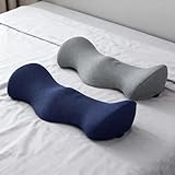 GPRL Lendenkissen,Rückenkissen mit Abnehmbarem,Lordosekissen mit Atmungsaktives,Universell für Auto,Bürostuhl,Bett zur Schmerzlinderung im Unteren Rück,Waschbar (Marineblau)