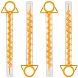 EFUTURETIME 4 x Zeltheringe mit Gewinde Schraubheringe Camping Sandheringe Strand Kunststoff 29cm Strand Sandanker Zelt Erdanker Trampolin mit 4 Transparente Kunststoffrohre, Gelb