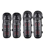4er Set Motorrad Knieprotektoren Ellenbogenschoner, Knie Ellenbogen Knieprotektoren Lange Schienbeinschutz Motorrad Schutzausrüstung Erwachsene Schienbeinschoner Armschützer für Motocross Motorrad