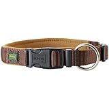 HUNTER NEOPREN VARIO PLUS Halsung, Hundehalsband, Nylon, mit Neopren gepolstert, 50/2,0 (M-L), braun/karamell
