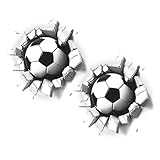 2 PCS 3D Fussball Wandtattoo, Wandtattoo Fussball 29cm*29cm Einfach Anzubringen und zu Entfernen Geeignet für Jugendzimmer Schulen Kindergärten Sportvereine Etc Kann als Geschenk Verwendet Werden