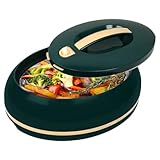 Eleganter Großer Ovaler Thermobehälter- Deckel handlich zu öffnen - 3 liter Luxus Hot Pot/Kühler -Thermal Servierschüssel für Buffet/Partys-Edelstahl Hot Food Container-dunkles Kiefer