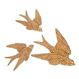 VICASKY Schwalben Wanddekoration Resin Wandskulptur Vintage Vogel Ornament Groß Klein Freiheits Glückssymbol für Wohnzimmer Schlafzimmer Küche