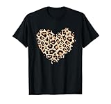 Gepard Leopard Herz Mädchen Tier Print T-Shirt