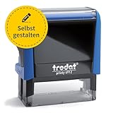 Trodat Printy Stempel 4912 - Abdruck 47 x 18 mm - Wunschtext + Logo personalisieren - selbstfärbend - Firmenstempel - Adressstempel - online gestalten (Gehäusefarbe Blau)
