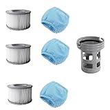 Generisch Spa -Filterpatrone für, Filter -Ersatzpatrone,3X -Filterhalter mit Schutznetz | Sieb Reparaturteile für Badetank aufblasbare Teiche